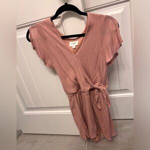 Pink with white polka dot Romper